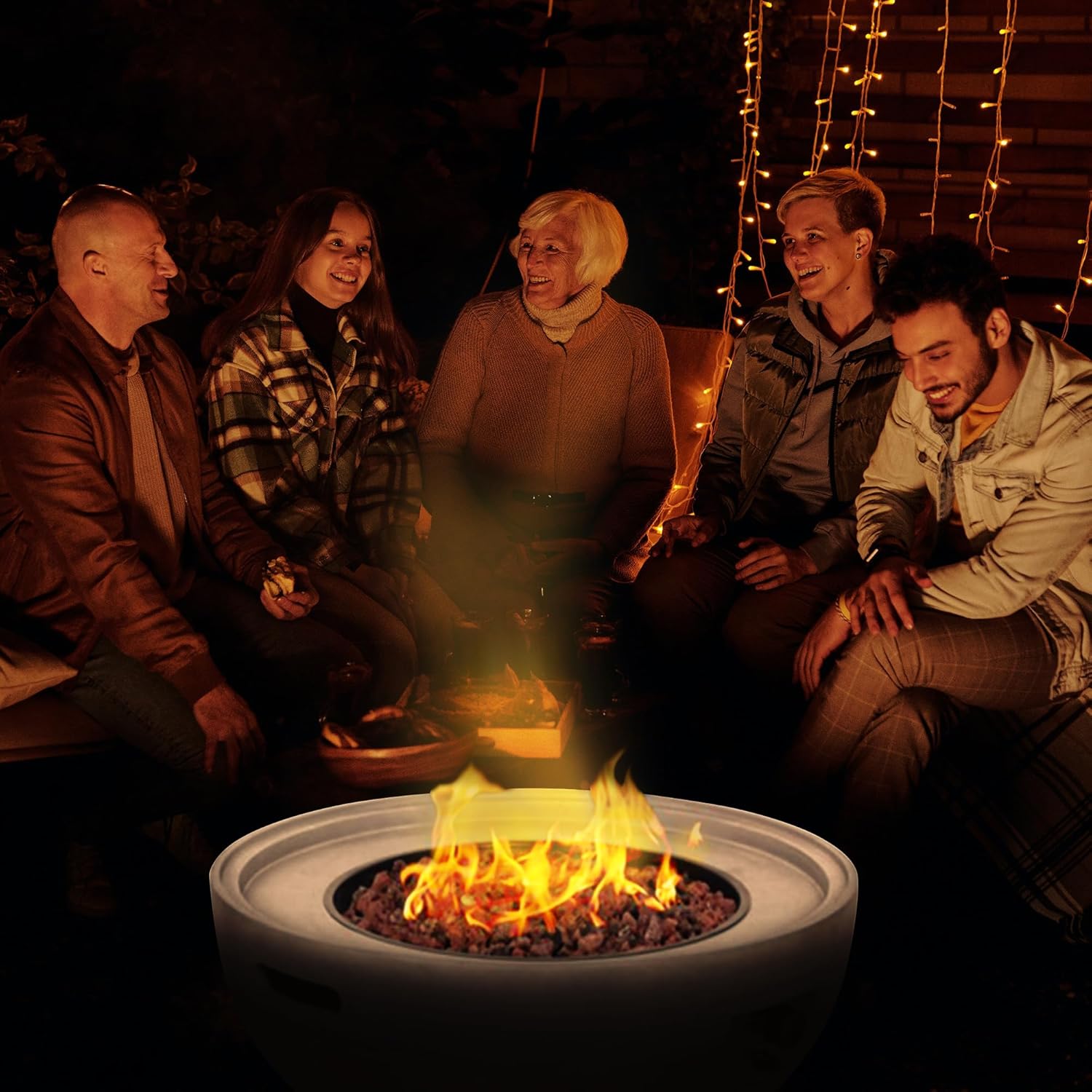 Four Seasons Courtyard SRGF22003 Gas Fire Pit + Cover, 32 In. Round - Quantity 1