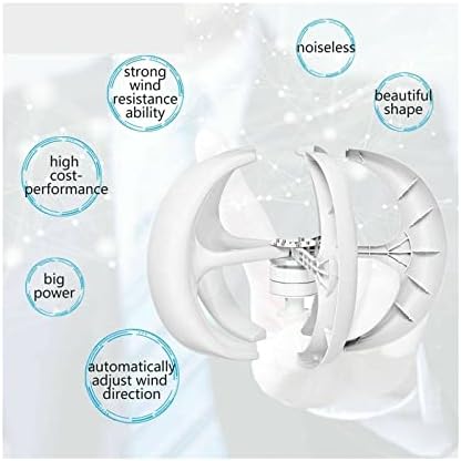 1000W Vertical Wind Turbine Generator, 5 Blades, 12V/24V, MPPT Charge Controller, Low Noise, Efficient Start-Up Speed, Ideal for Home Renewable Energy