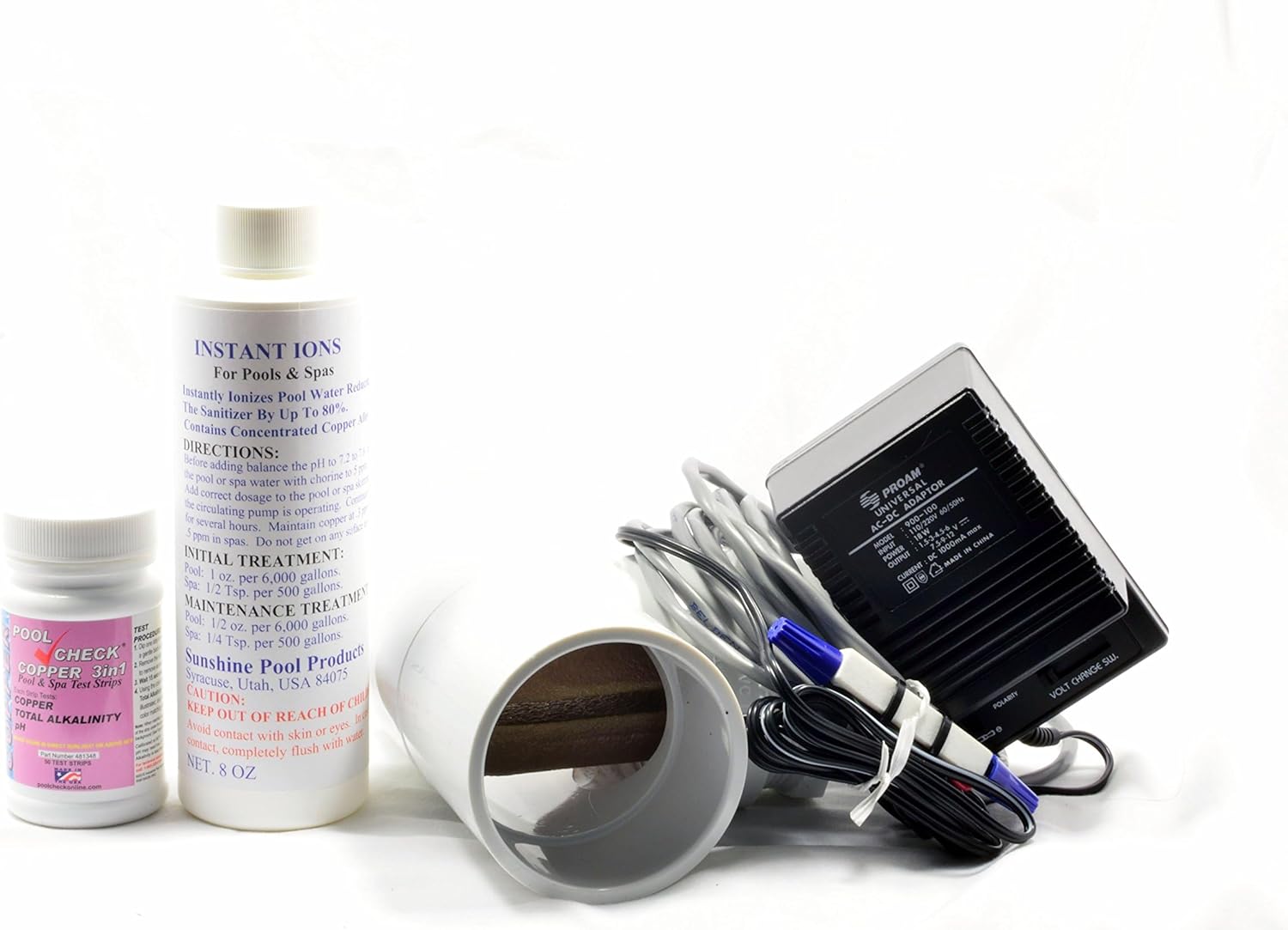 Economy Swimming Pool Sunshine Ionizer Model SPE, Up to 25,000 Gallons Reduce Chlorine 90%, On Chemicals, Made in America, Longest Lasting Swimming Pool Ionizer in The World