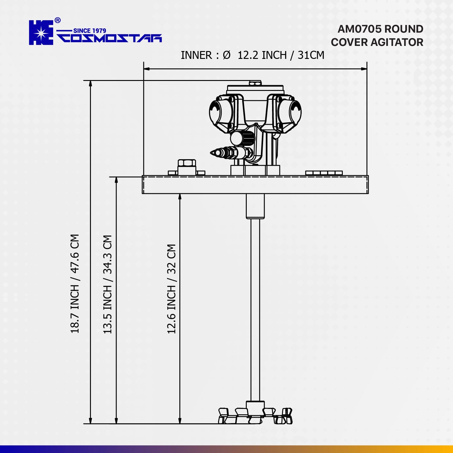 COSMOSTAR 5 Gallon Pneumatic Pail Agitator Paint Mixer | Drum Mixer | Pneumatic Bracket Mixer, Paint Stirring Machine Bracket Air Agitator Paint Mix Tool, Paint Agitator, Paint Mixing Machine