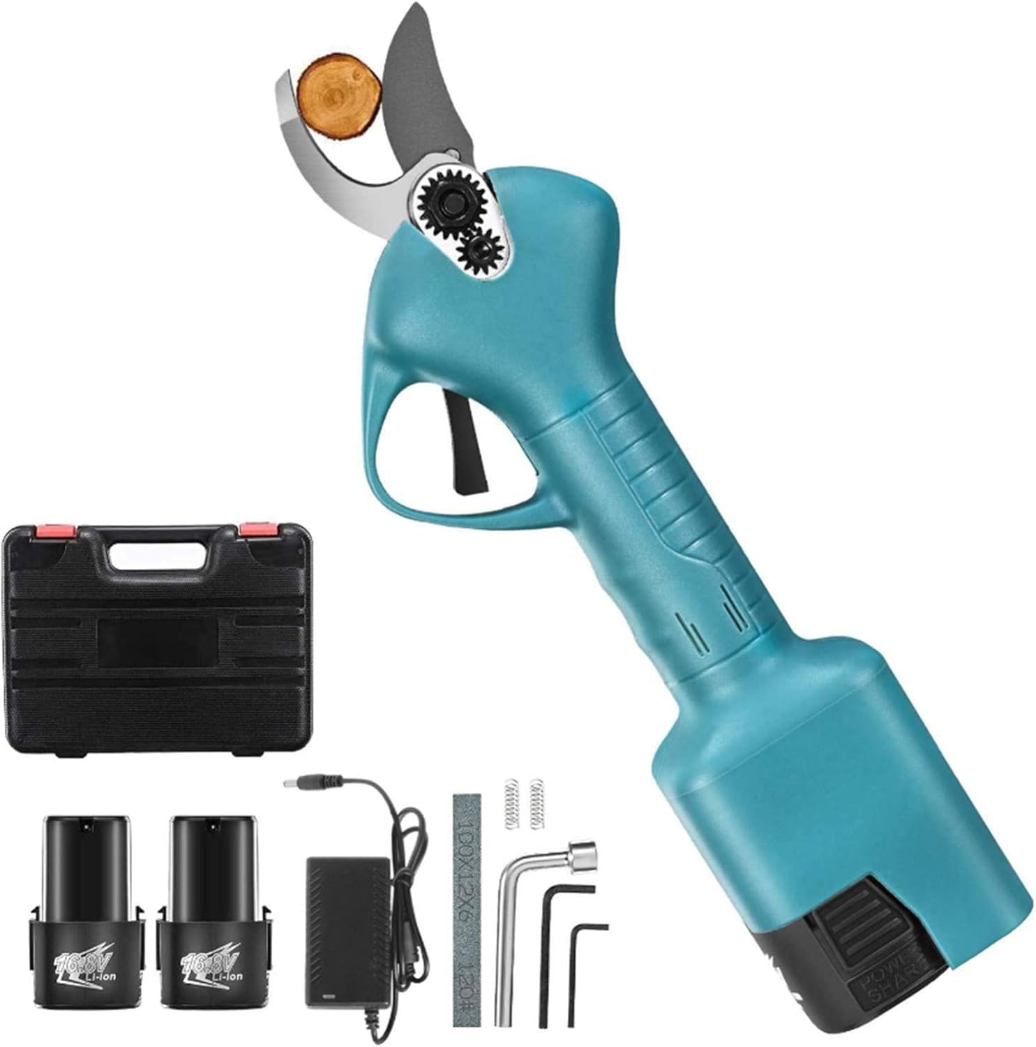 Electric Pruning Shears, Professional Cordless Electric Secateur Rechargeable 2Ah Lithium Battery Powered Tree Branch Pruner for Hedge Branch Fruit Bu