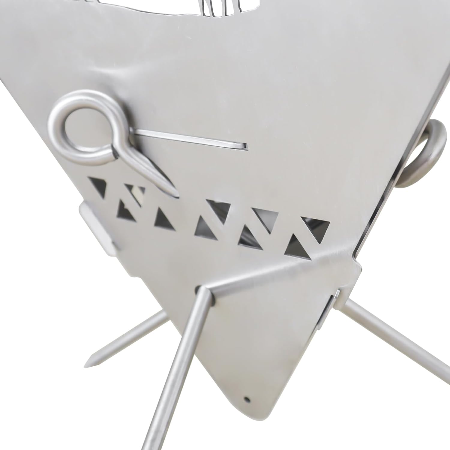 Portable Outdoor Fire Pit Collapsible Camping Wood Burning Bowl Stainless Steel (Three Legged Pot)