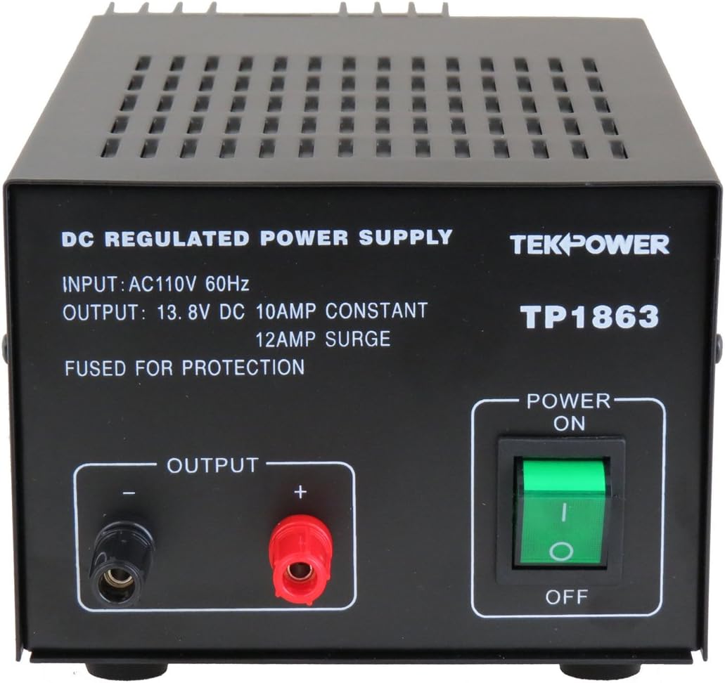 TekPower TP1863 12 Amp DC 13.8V Regulated Power Supply with Fuse Protection