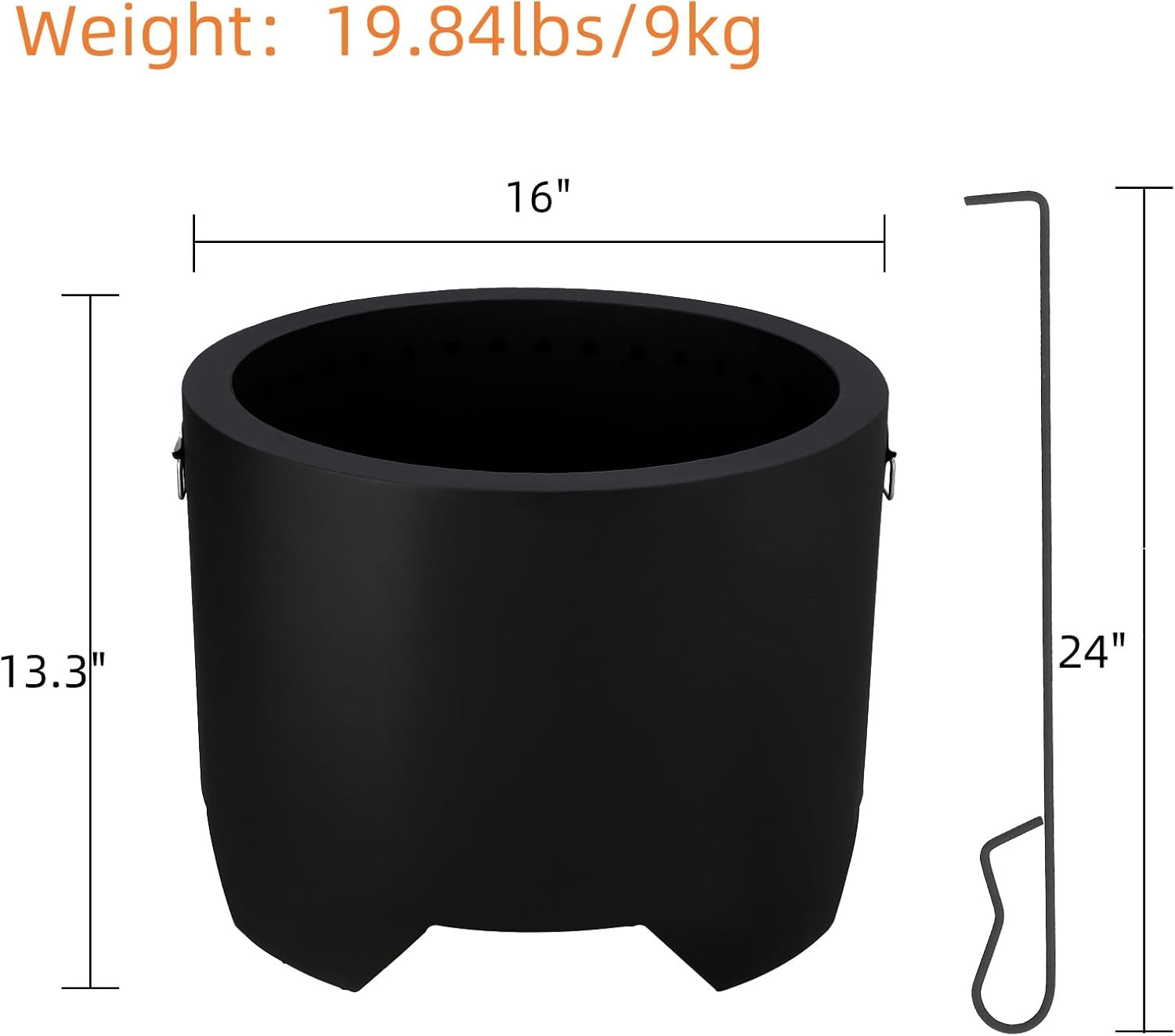 Stove Bonfire 2.0, Smokeless Fire Pit, Wood Burning Fireplaces, Portable Outdoor Firepit - Ideal for for Backyard, Patio, Garden, Picnic, Camping, H: 13 in x Dia: 16 in, 19 lbs