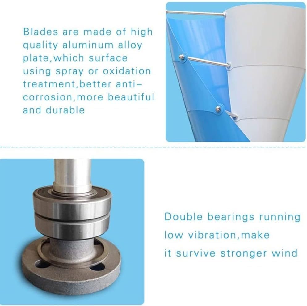 CHRISK 8000W Wind Vertical Turbine Generator Alternative Free Energy Windmill Wind Solar Hybrid Controller Automatically Vertical Spiral Axis