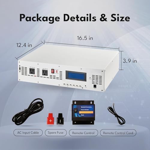 1500 Watt Pure Sine Wave Hybrid Inverter 12V DC, 100V/120V AC with in-Built Solar MPPT Charge Controller, Intelligent MCU, Power Inverters for Home, RV, Truck, Off-Grid Solar Power, AC to DC
