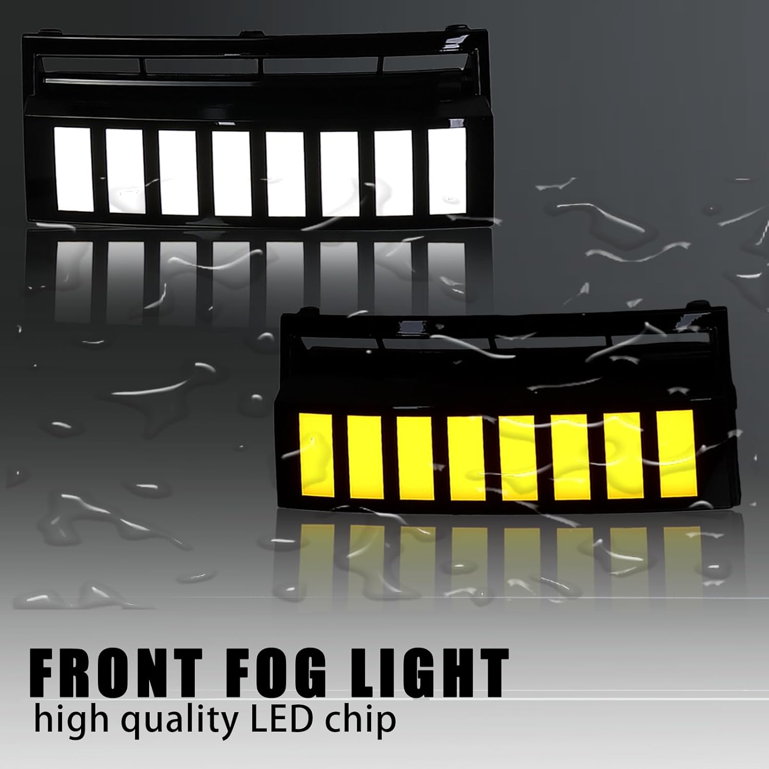 LED Front Bumper Fog light DRL Amber Sequential Turn Signal Lamp Feature Kit for Hyundai Santa Fe 2024 2025 Replacement Front Bumper Air Intake Trim Accessories,2pcs