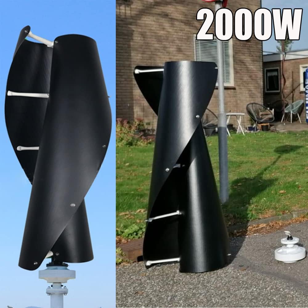 2000W 220V AC Vertical Wind Turbine 2KW 3 Phase Maglev Axis Coreless Permanent Magnet Wind Power Generator Windmil Off Grid for Home Industrial Camping Boat Use Free Energy