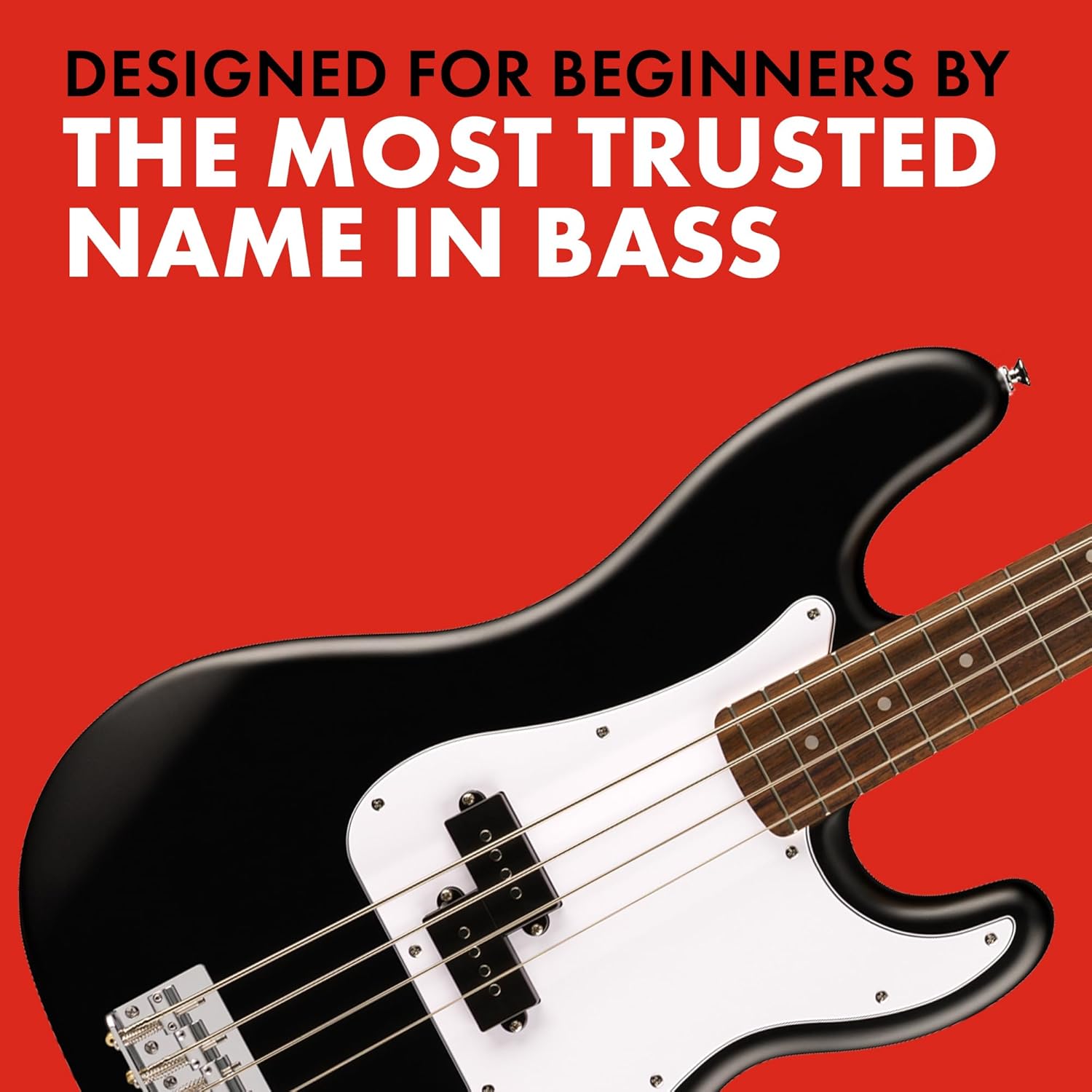 Fender Squier Debut Series Precision Bass Guitar Pack, Beginner Guitar Pack, 2-Year Warranty, Includes Rumble 15 Amplifier, Padded Gig Bag, Instrument Cable, and More, Black with Satin Urethane Finish