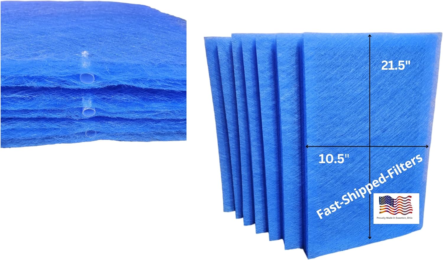 Fast-Shipped-Filters 7 Pack 12x24 Replacement Filter Pads Compatible with PremierOne Pure Flo MS-1224 P6100 Air Cleaner 12x24 Refill Blue