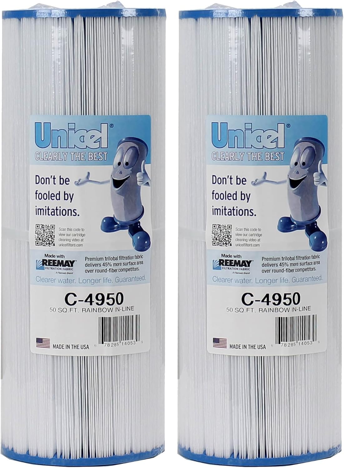Unicel C-4950 50 Square Foot Media Replacement Pool Hot Tub Spa Filter Cartridge with 212 Pleats (2 Pack)