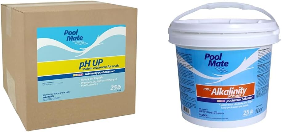Pool Mate pH Up 25-Pounds and Alkalinity Increaser 25-Pounds for Swimming Pools