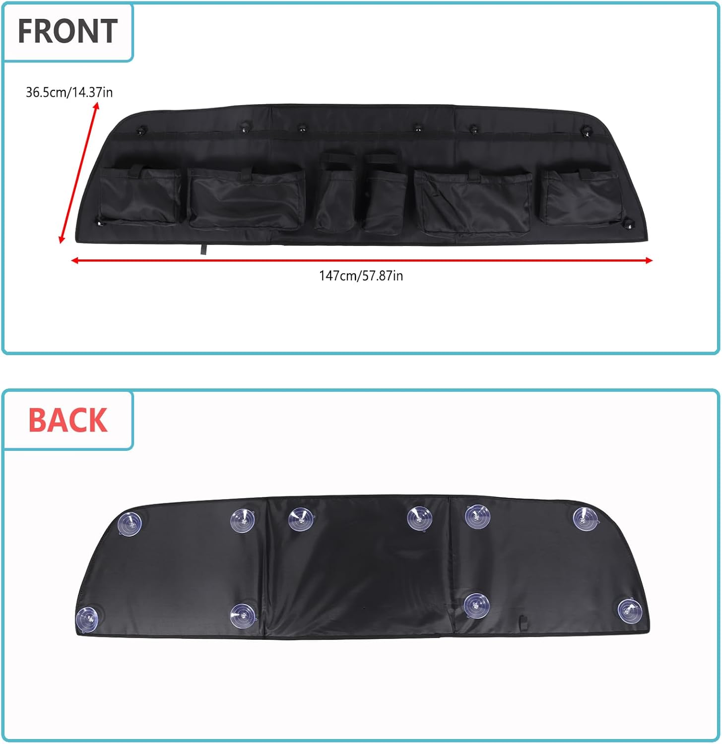 Aunginsy Trunk Organizer Storage Bag Compatible with Toyota Tundra 2014-2021, Pickup Rear Tailgate Window Hanging Luggage Storage Bag Back Door Panel Organizer Cargo Pockets Box Expansion Accessories