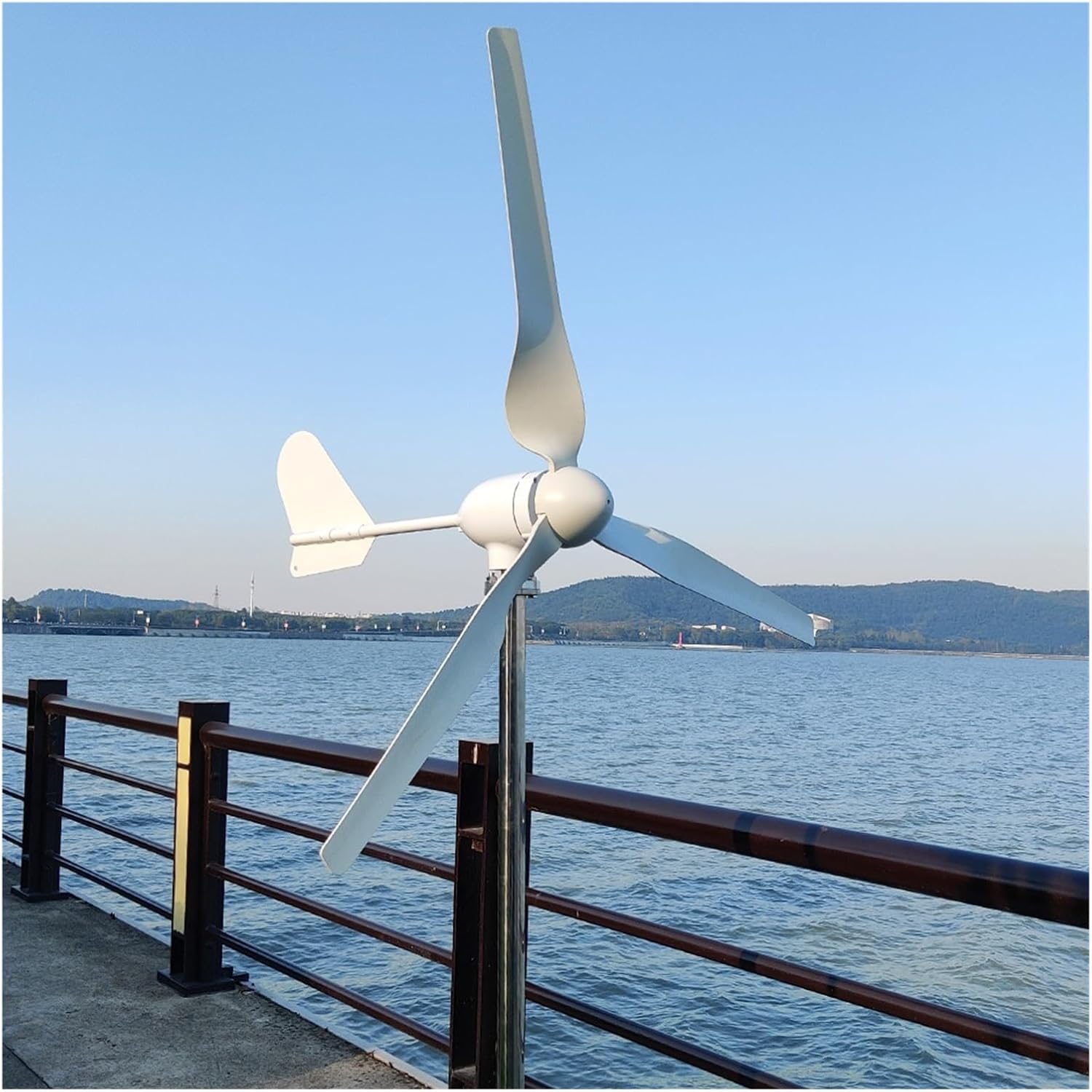 Wind Turbine Generator 2000w 48V 24V 12V Windmill Horizontal Wind Generator Kit Mppt Controller for Home Use Low Starting Speed for Home(Hybrid Control,24V_2000W)