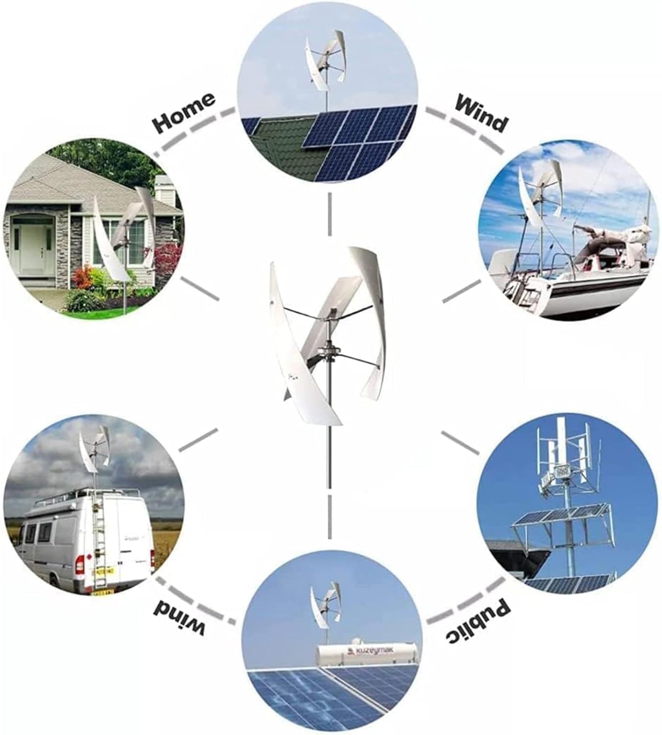 CAJUCA 8Kw Wind Turbine Energy Wind Generator, Wind Vertical Axis Alternative Energy System Wind Power Generator for Marine RV