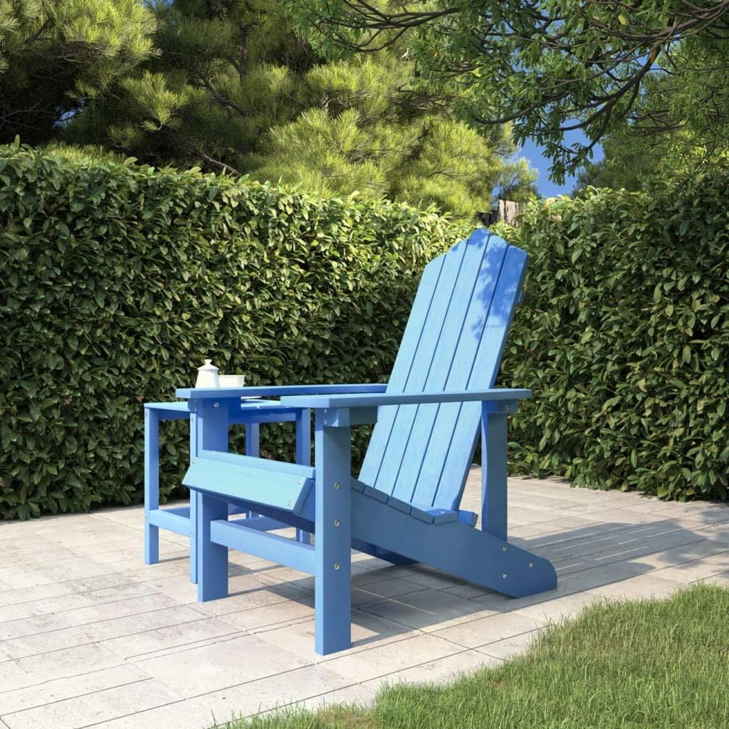 Aqua Blue Adirondack Garden Chair, High Density Polyethylene Standard Durable Outdoor Patio Seating, Weather-Resistant Lawn Furniture