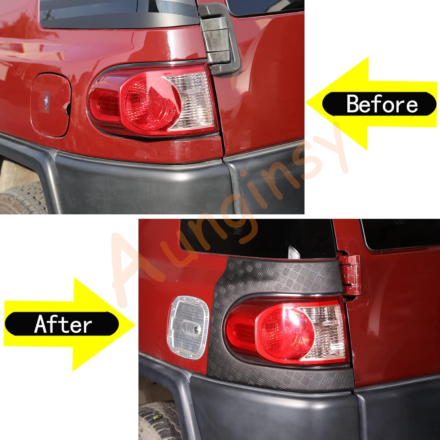 Aunginsy Car Cowl Body Armor Outer Cover Side Corner Guards Fit Toyot@a FJ Cruiser 2007-2021 Tail Light Taillight Fog Taill Wrap Angle Guard Trim Accessories