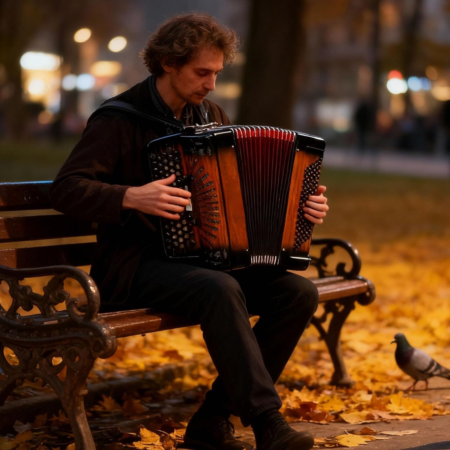 SUNGOOYUE Accordion, 69 Key 96 Bass Button Chromatic Accordion Instrument with F B E Tuning for for Children Beginners to Practice Orange