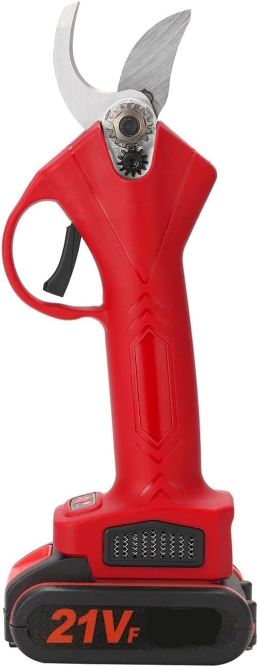 Scissors Cordless Electric Pruner 88VF 21V 30mm Electric Pruner Rechargeable Battery Pruning Shears Garden Cutter(Red)