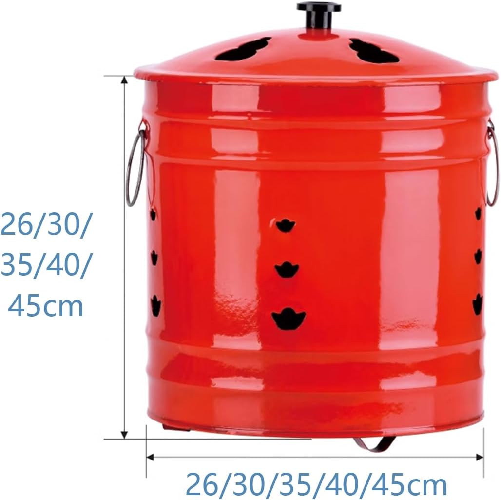 Metal Garden Fire Pit Cage Incinerator Burn Barrel Yard Debris Furnace Burning Bin Bucket for Waste Garden Leaf Wood Bonfire ()