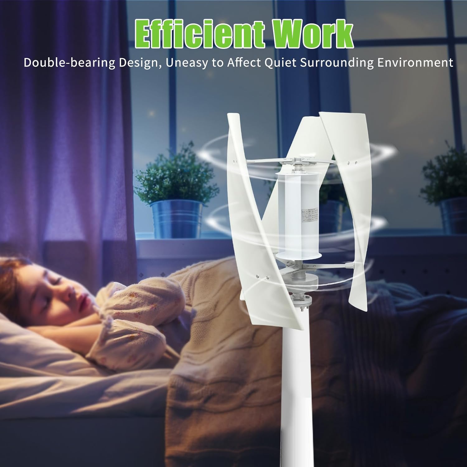 100W Vertical Axis Wind Turbine Generator,110V 12V 24V Magnetic Levitation Wind Turbine Kit with Controller for Home Street Lighting (24V)