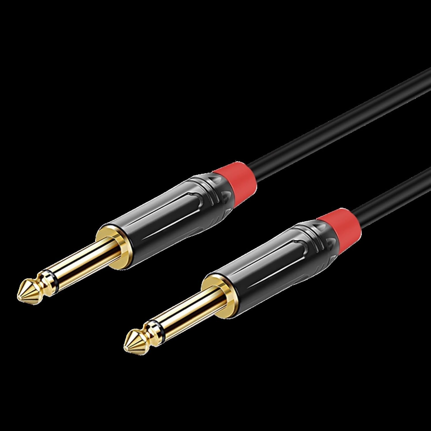 Pro Audio Cable 6.35 Cable Male to Male 6.5mm Large Two-core Mixer Amplifier Electric Guitar Connection Cable(Red,15m)