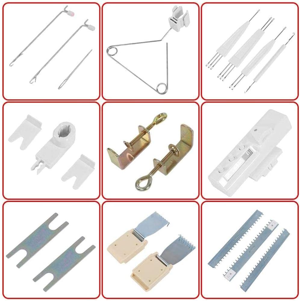 Knitting Machine, 6.5mm Mid Gauge 150 Stitches Plastic Domestic Knitting Machine with Accessories, Weaving Loom for Adults Or Kids, Knitting Loom Kit for Sock, Hat, Pumpkin