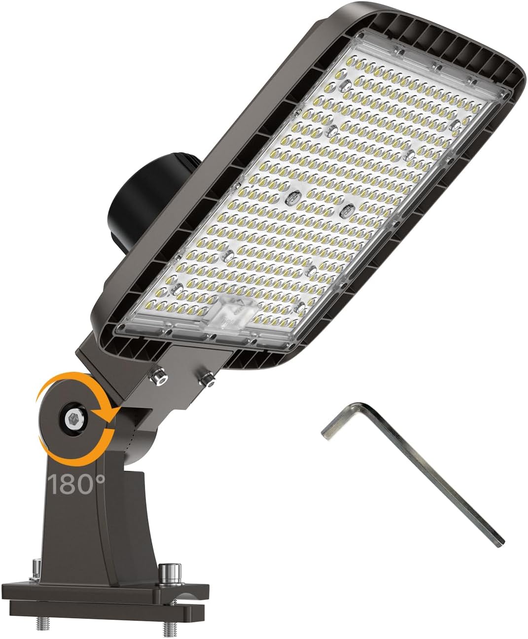 200W LED Parking Lot Light with Replaceable External Driver, 30000LM Flood Light 5000K T3 Lens, Dusk to Dawn Photocell, AC100-277V IP65 Waterproof Outdoor Commercial Area Lighting