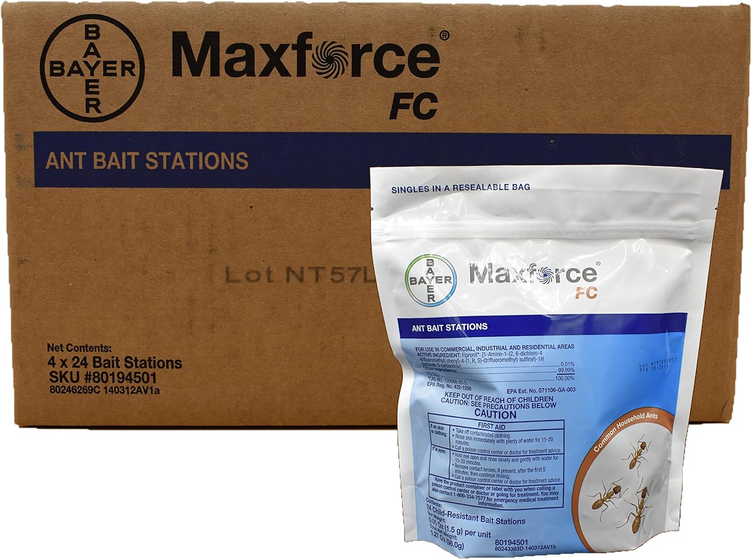 Bayer - 4314726 - Max Force FC - Ant Bait Stations - 96 Stations, (Case of 4 x 24)