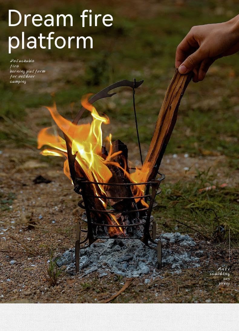 Outdoor Fireplaces Camping Stove Hanging Wood Outdoor Campfire Pit Burner Stainless Steel Burning Furnace for Barbecue Bonfire Fire Pits