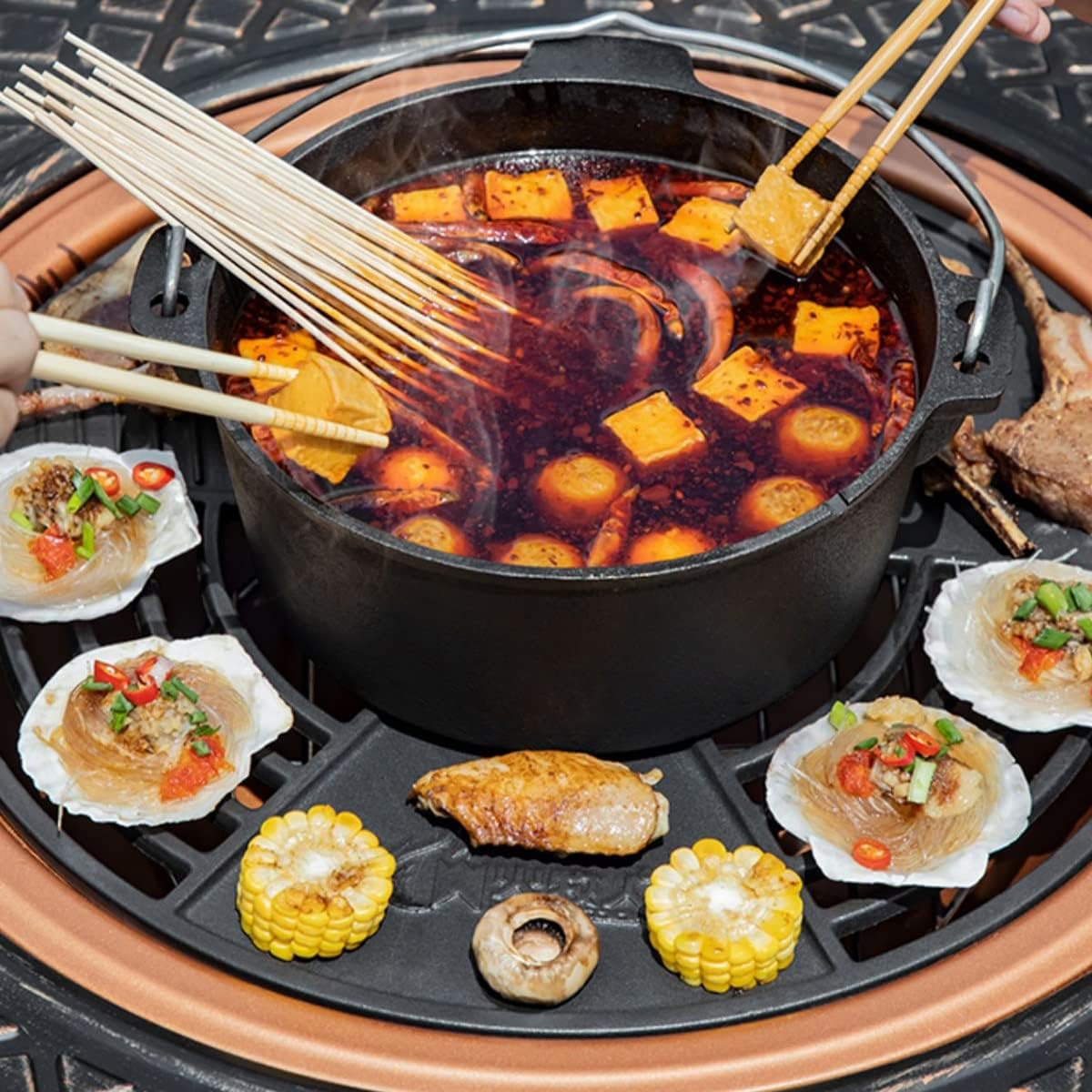 Outdoor Wood Burning Firepit Grills Barbecue Oven Indoor Heating Stove Charcoal fire Pit Home Grill fire Pit Patio Outdoor Barbecue Table