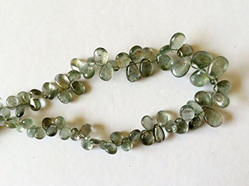 1 Strand Natural Moss Aquamarine Beads, Moss Aqua Plain Pear Beads, Moss Aquamarine Necklace, 4x7mm - 9x14mm Approx., 9 Inch
