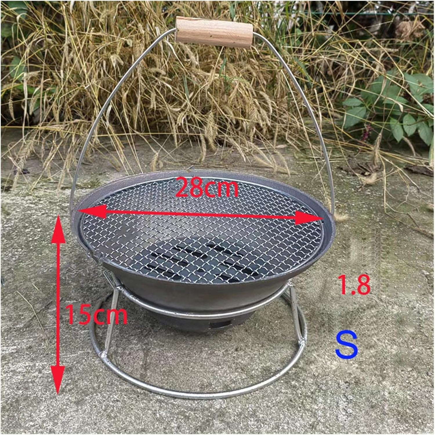 Outdoor Fireplaces Cast Iron Brazier Stove Fire Pit Courtyard Household Use with Barbecue Rack Charcoal Tea Brewing Fire Pits