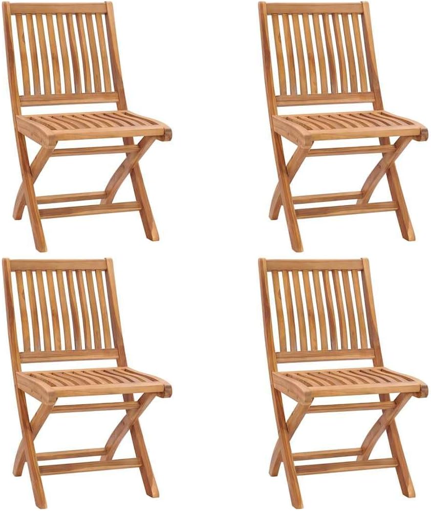 Folding Patio Chairs 4 pcs Solid Teak Wood Outdoor Furniture, Outdoor Chairs