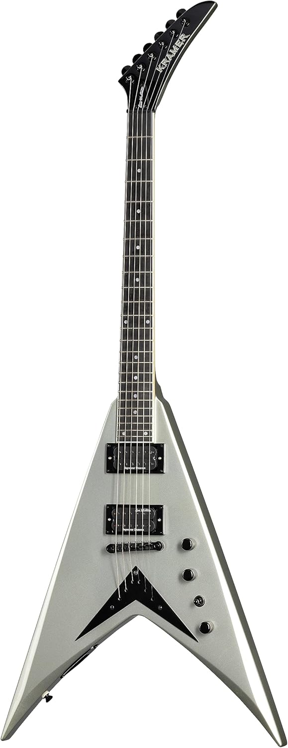 Kramer Dave Mustaine Vanguard, Silver Metallic with Case