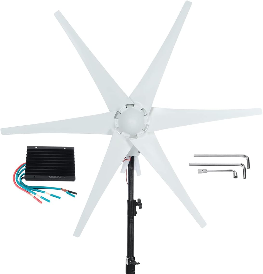 S2 9000W 6 Blade Power Wind Turbine Generator Hoop Type with Controller Windmill Energy Turbines for Home Street Lamp Boat