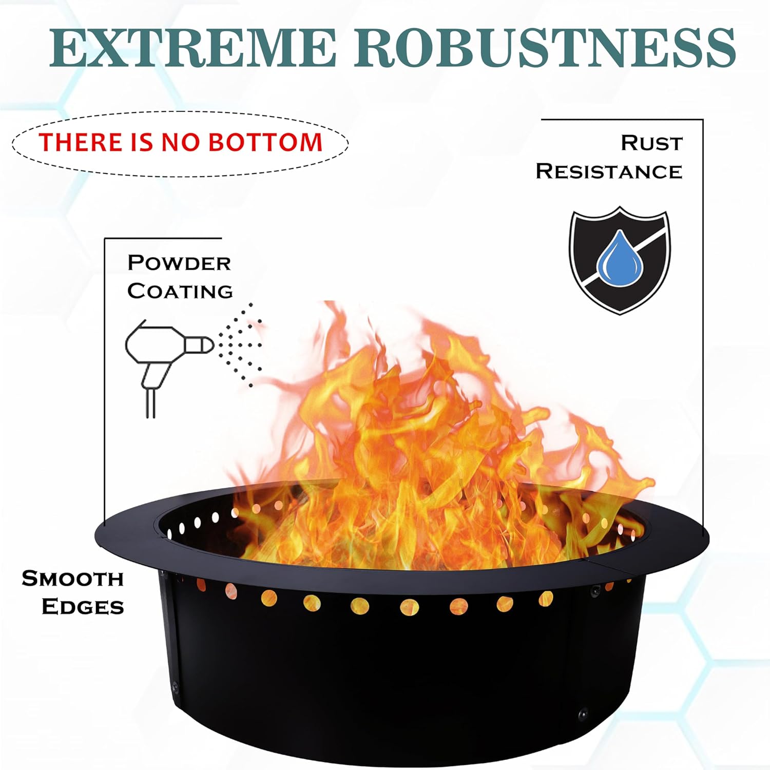 FEBTECH Smokeless Fire Pit Insert - Steel 36