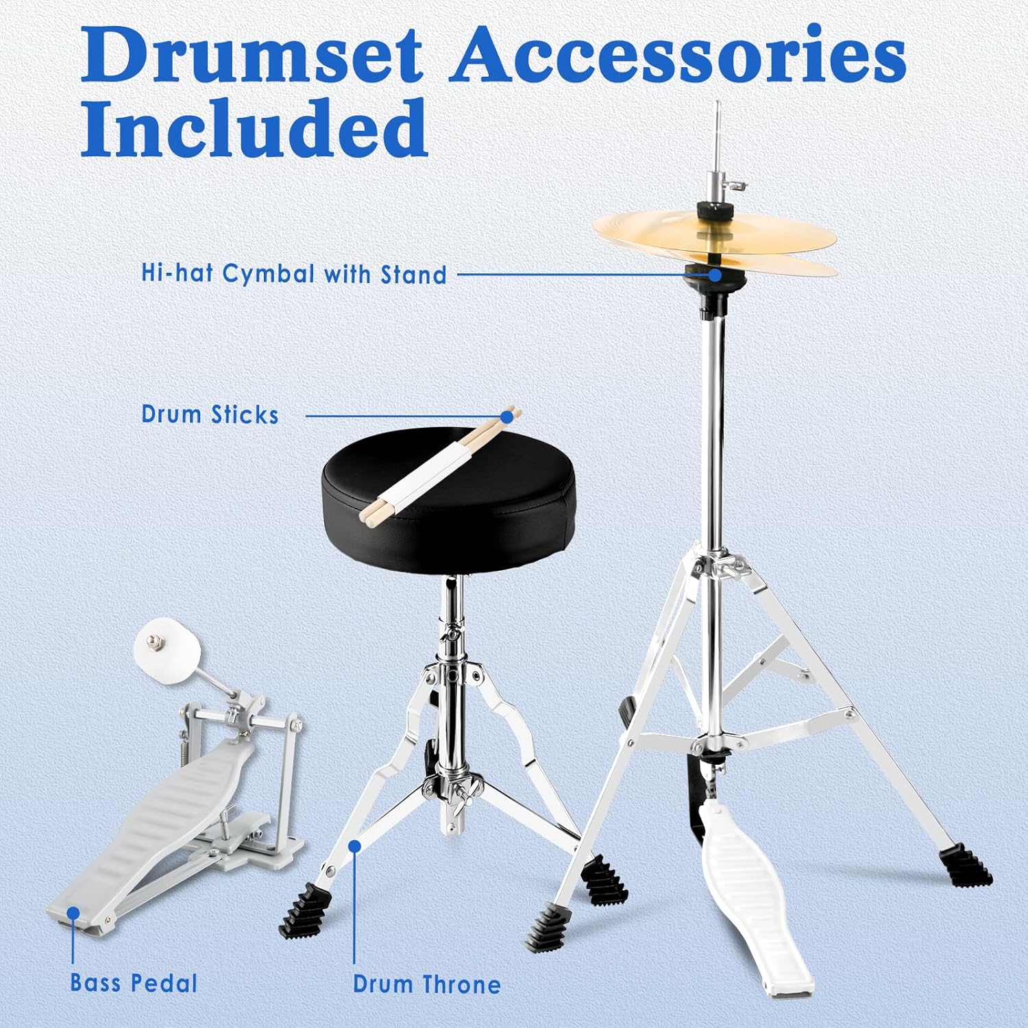 EASTROCK Drum Set, 5 Piece 16