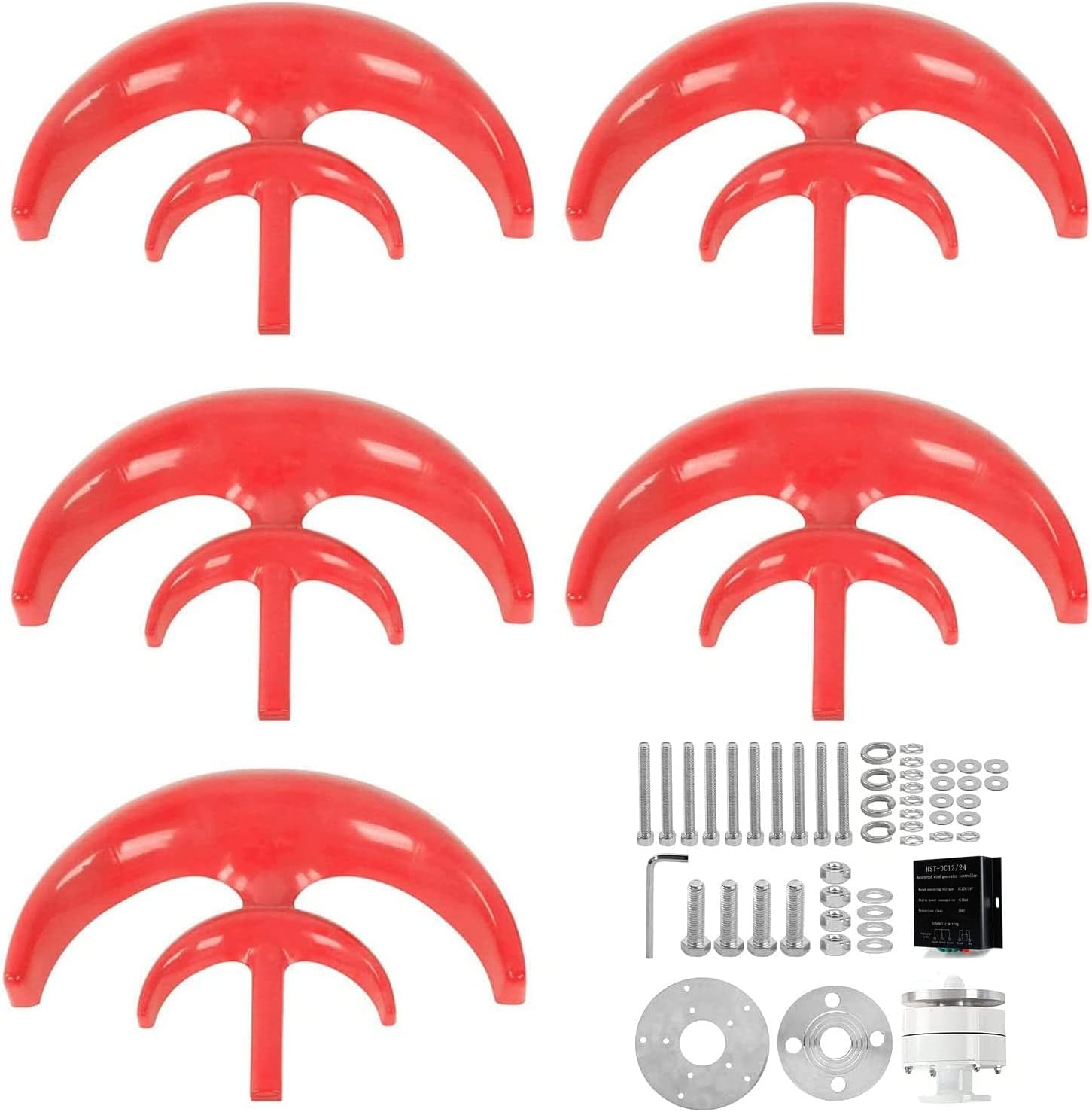 12V 24V 48V 8000W 5 Blades Red Lantern Wind Turbine Generator Kit,Wind Power Turbine Generator with Controller Kit Suitable for Home, Farm and Outdoor