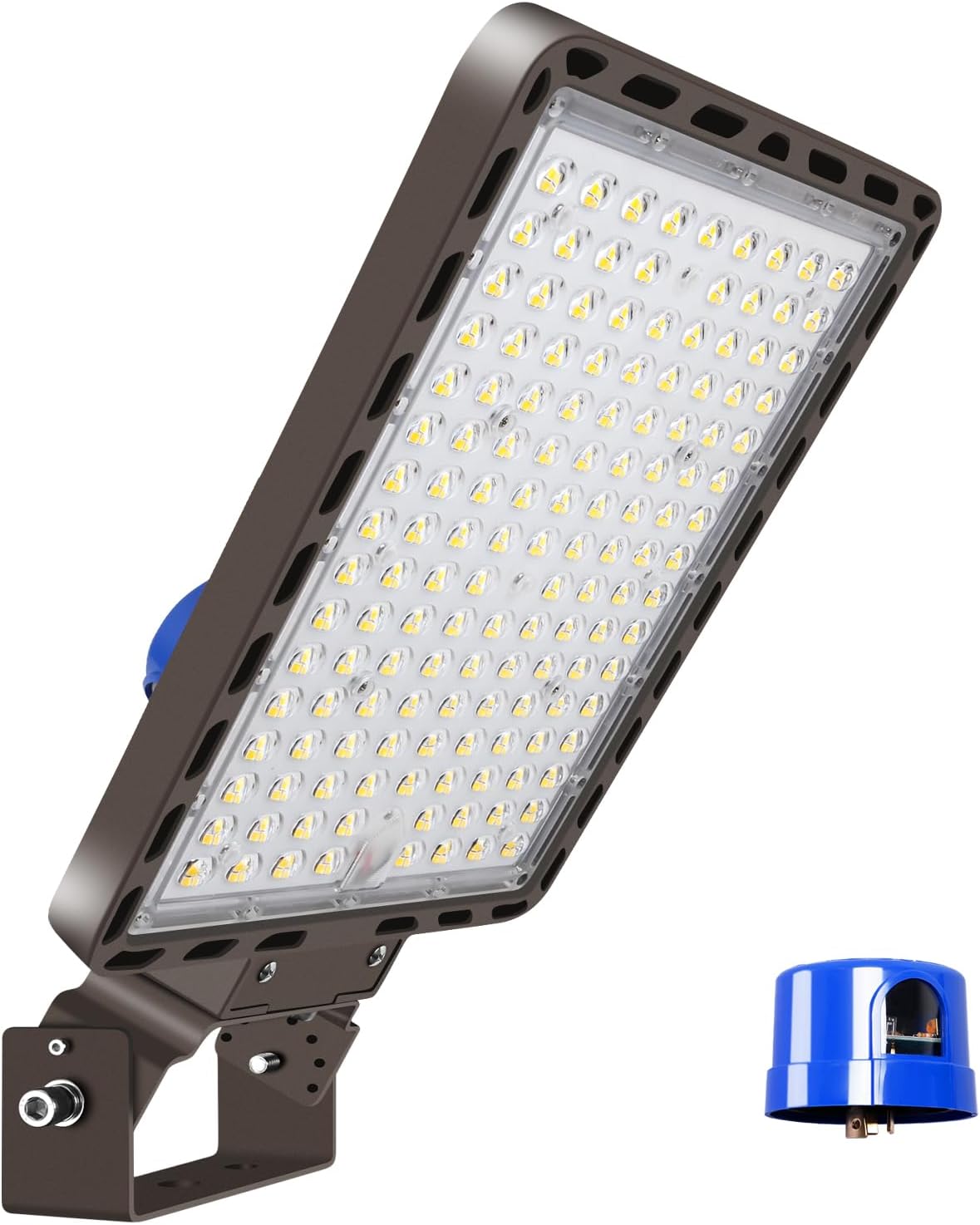 ledmo LED Parking Lot Light 350W Flood Light Outdoor 525000lm Dusk to Dawn 5000K Adjustable Trunion Mount Yard Area Lighting Commercial Wall Mount LED Shoebox Lighting for Shop Garage Barn Warehouse
