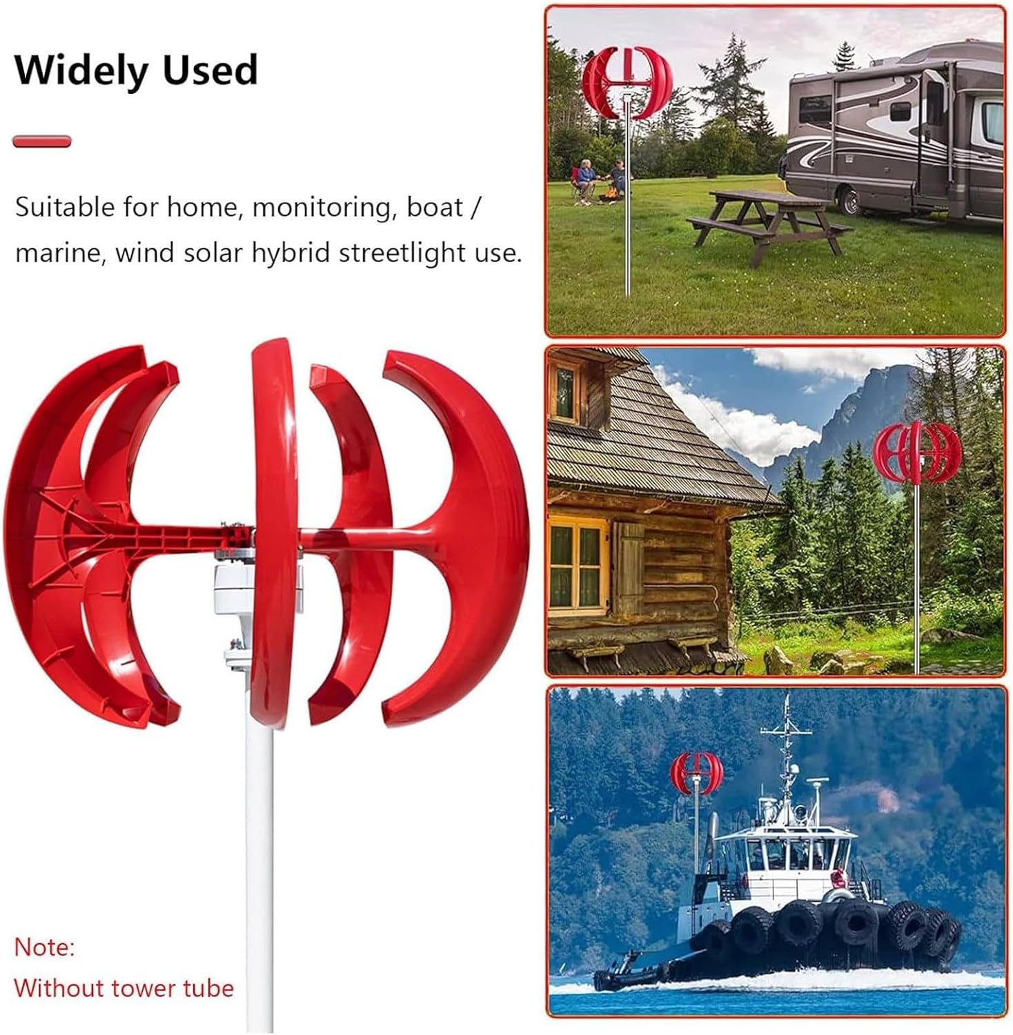 Wind Turbine 8000W 12V/24V/48V 5 Blade Wind Vertical Generator 3 Phase AC Permanent Magnet Generator Wind Turbine Kit with Controller for Hybrid Wind Solar,Red48V