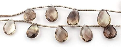 1 strand bio lemon quartz pear drop faceted briolettes -bio lemon quartz briolettes 13mmx10mm-15mmx10mm 9.5 inches sb17