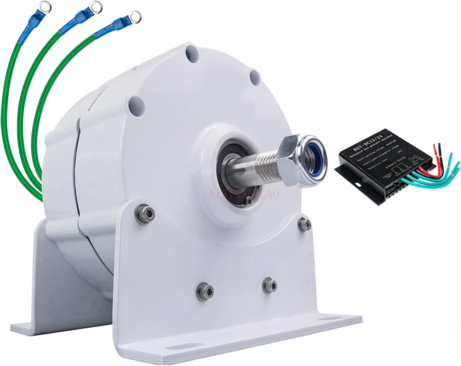 220v,HUIZHITENGDA Low RPM 5000W 500RPM Gearless Permanent Magnet Generator 3 Phase AC Alternators Easy To Install Suitable for Hydraulic/Wind Power (12V-220V,with Base)