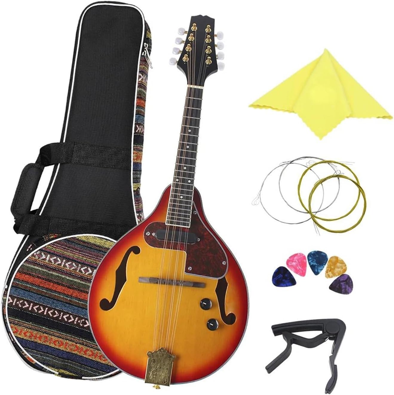 8 String Electric Mandolin Guitar Rosewood Fingerboard Beginner Adult Musical Instrument Beginner Mandolin String Instrument