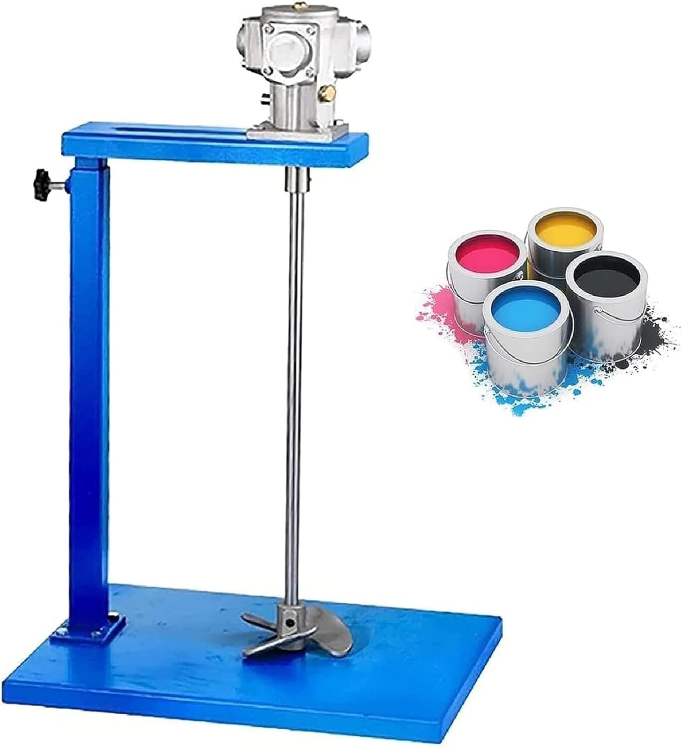 Pneumatic Mixer, 5 Gallon/20L Automatic Lift Paint Stirrer, Pneumatic Bracket Mixer, Desktop Vertical Air Mixer, 3200 RPM, Ink Mixing Stirring Machine for Industrial Paint Mixing