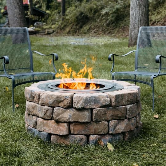 Breeo Smokeless Fire Pit Insert Bundle – X Series Insert Ring, Lid, and Ash Shovel Included – Fits Stone or Brick Surround 34