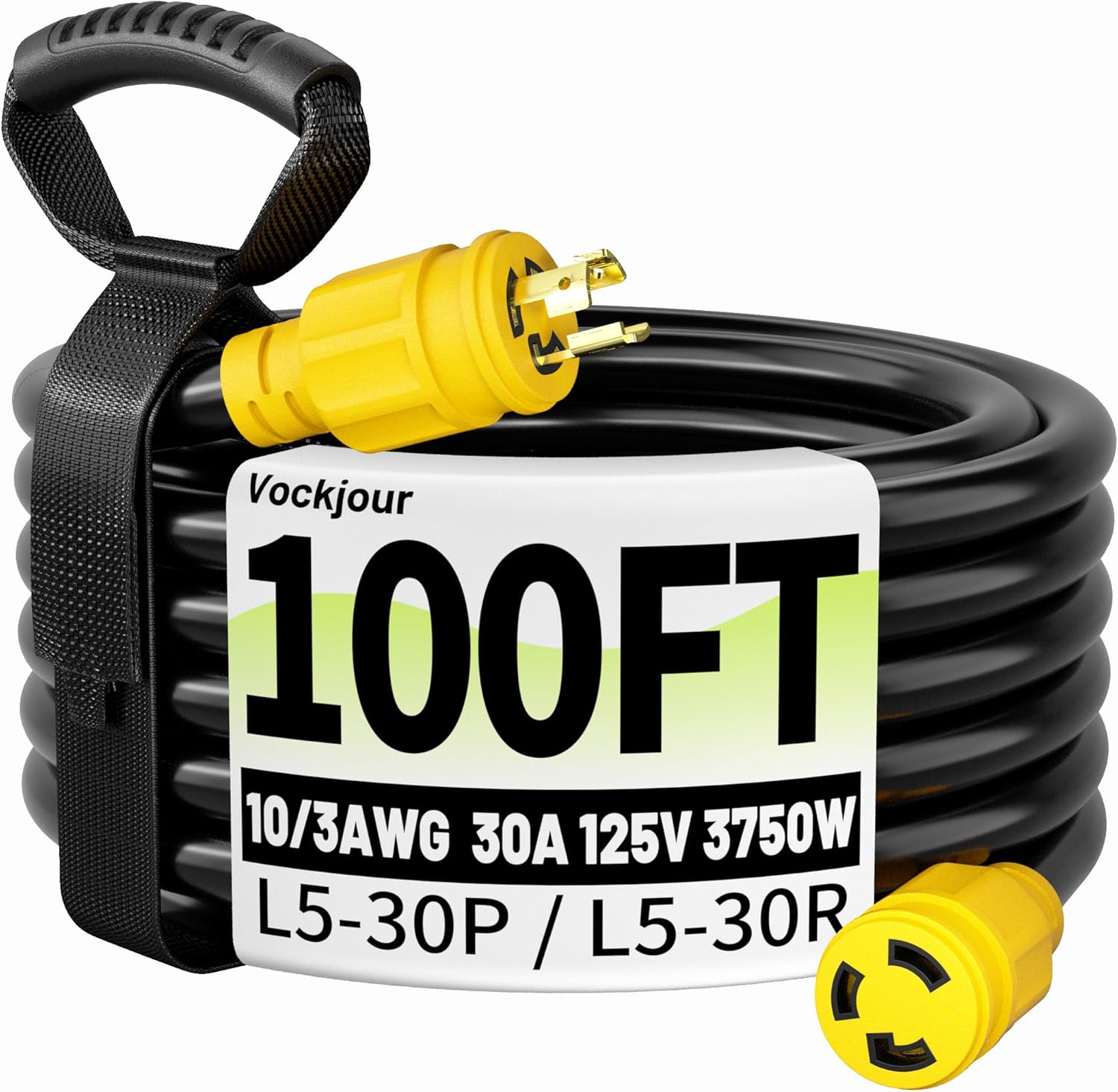 30 Amp Generator Extension Cord 4 Prong 25FT, NEMA L14-30P/L14-30R 10 Gauge Extension Cord Twist Lock Generator Power Cord Heavy Duty, STW 125/250V 7500W, Yellow ETL Listed