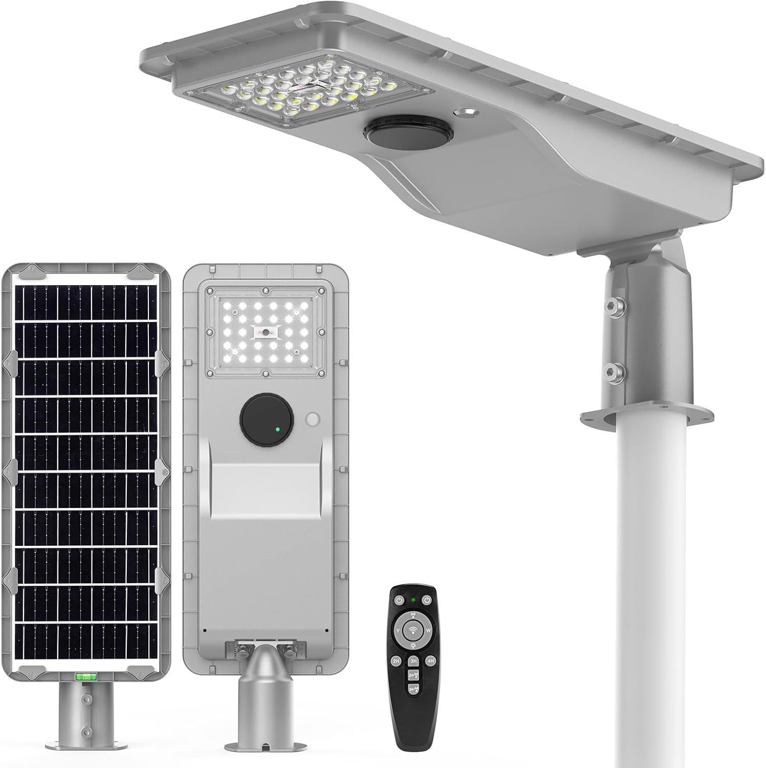 ENTELECHY 8000W Solar Light Outdoor Waterproof with Motion Sensor & 30,000mAh LiFePO4 Battery - Dusk to Dawn Flood Light, Hail-Resistant Security Street Lights for Parking Lots, Yard, Coastal Areas