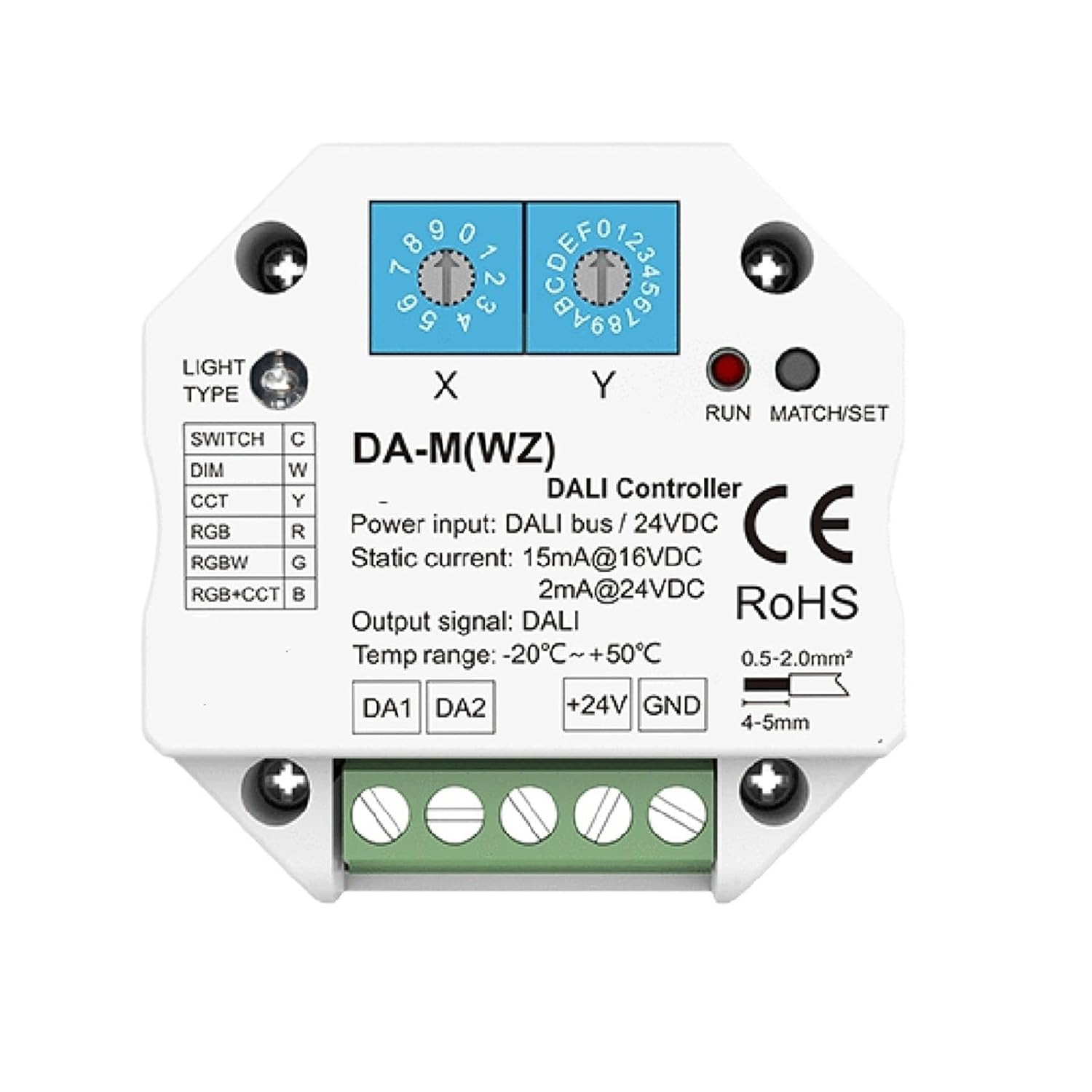 Control DIM RGB CCT RGBW DA-M DA-M(WT) DA-M(WZ) to DALI Converter dimming Controller(DA-M(WZ) Only)