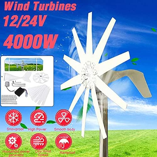 10 Blades 4000W Wind Turbines Generator 12V/24V with Controller Windmill Energy Turbines Generators for Home Yacht Farm